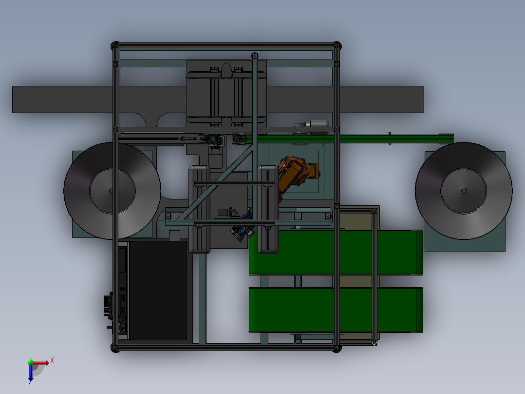 自动组装机俯视图