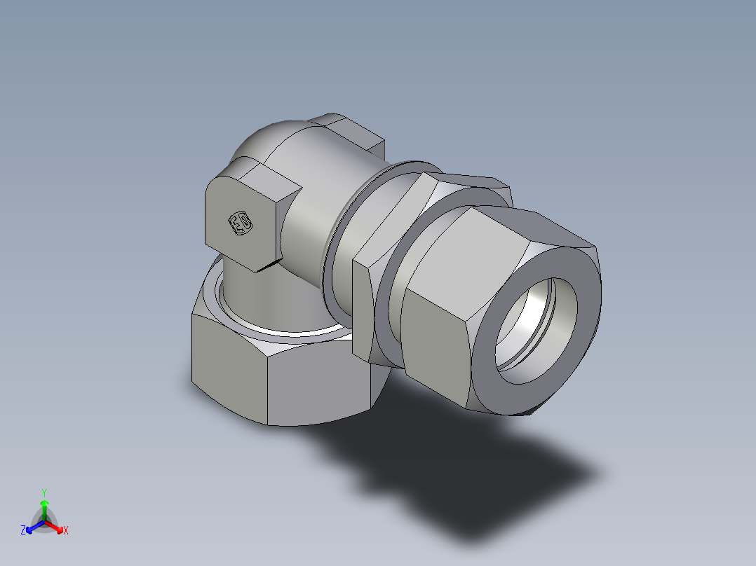 卡套式工业通用硬管接头EO_Bulkhead_elbow_WSV38SCF主视图