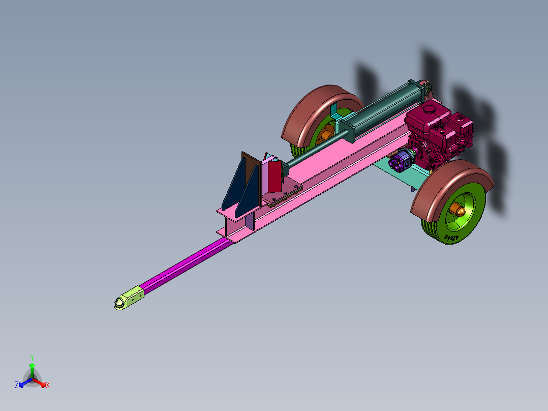 移动式木墩木材劈柴机