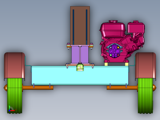 移动式木墩木材劈柴机前视缩略图
