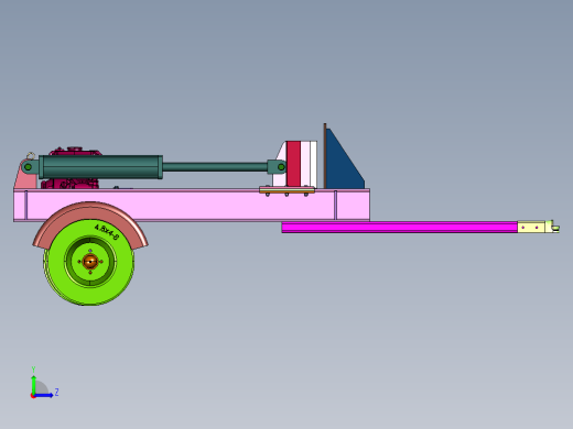 移动式木墩木材劈柴机左视缩略图