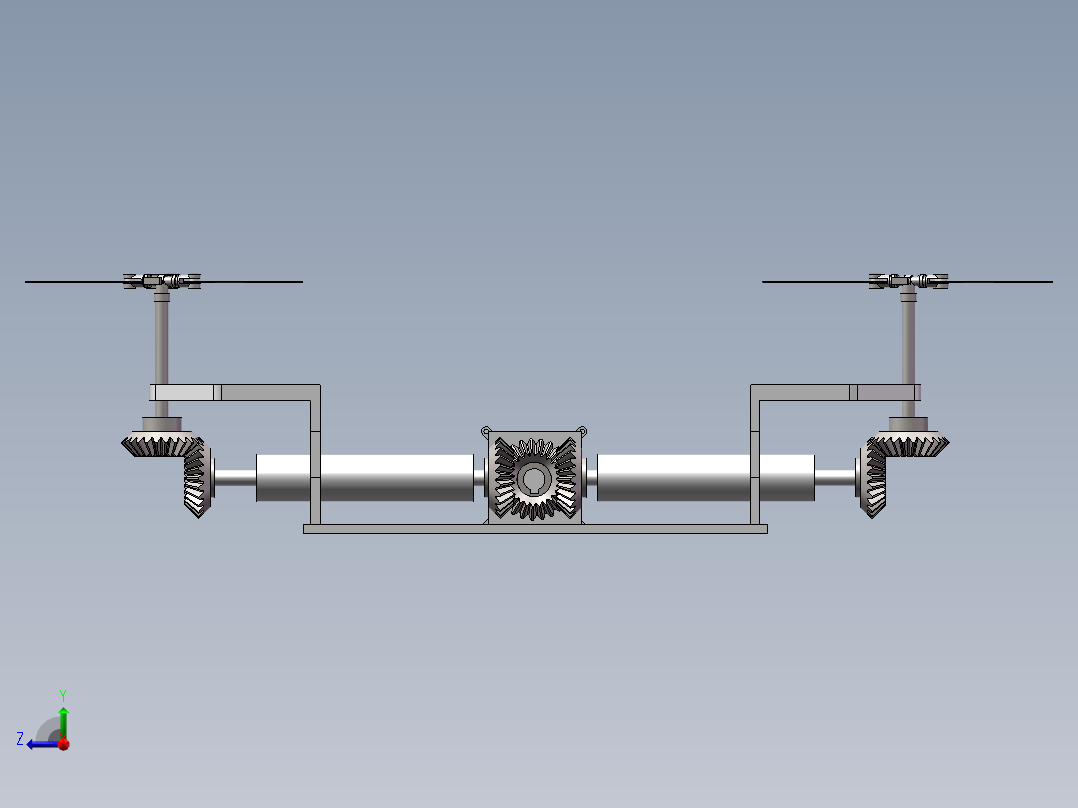 多地形移动平台之四旋翼无人飞行器右视图