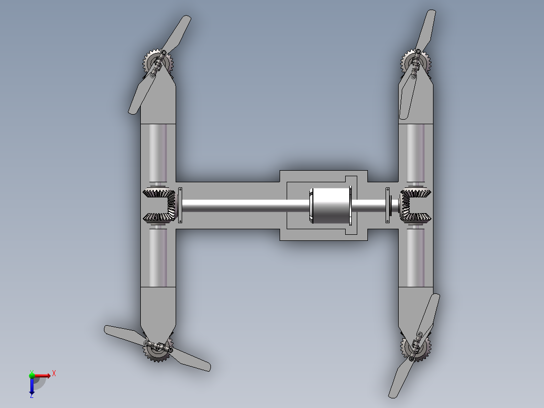 多地形移动平台之四旋翼无人飞行器俯视图