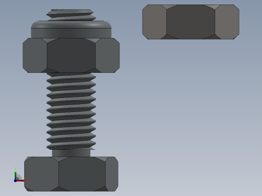 螺钉和螺母M10前视缩略图