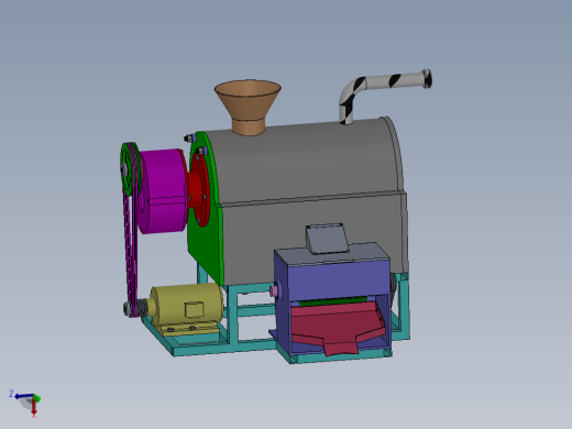 土豆去皮机清洗切片一体机设计-农作物清洗去皮机设计含SW三维及7张CAD图