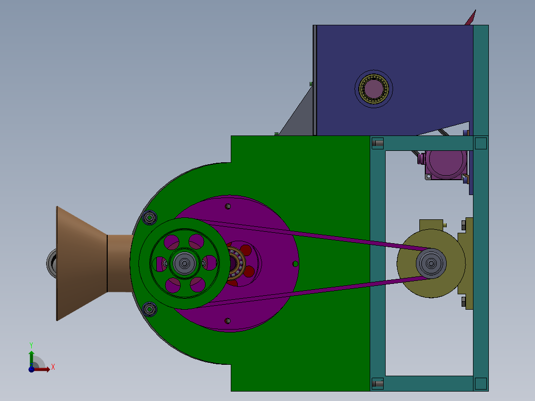 土豆去皮机清洗切片一体机设计-农作物清洗去皮机设计含SW三维及7张CAD图前视图