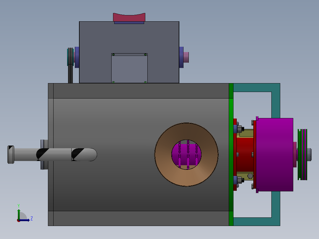 土豆去皮机清洗切片一体机设计-农作物清洗去皮机设计含SW三维及7张CAD图左视图