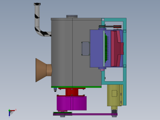 土豆去皮机清洗切片一体机设计-农作物清洗去皮机设计含SW三维及7张CAD图俯视缩略图
