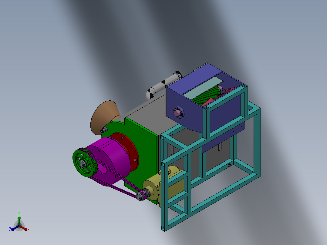 土豆去皮机清洗切片一体机设计-农作物清洗去皮机设计含SW三维及7张CAD图正等轴测图