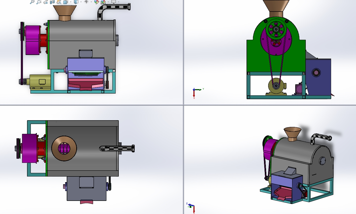 土豆去皮机清洗切片一体机设计-农作物清洗去皮机设计含SW三维及7张CAD图