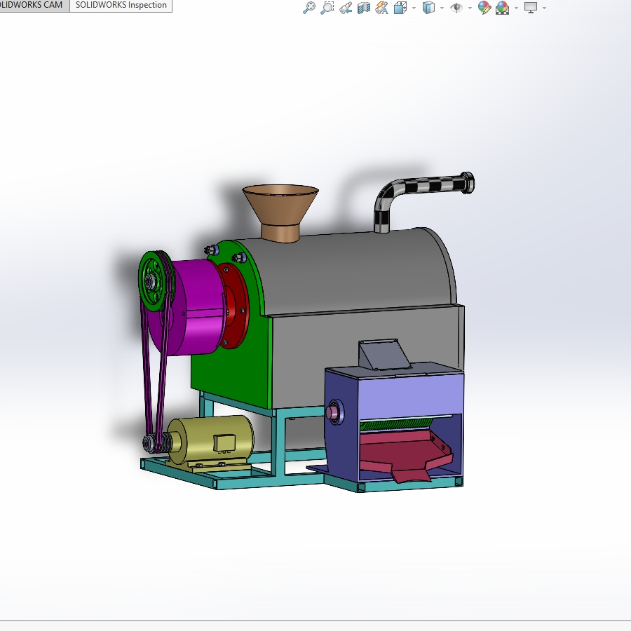 土豆去皮机清洗切片一体机设计-农作物清洗去皮机设计含SW三维及7张CAD图