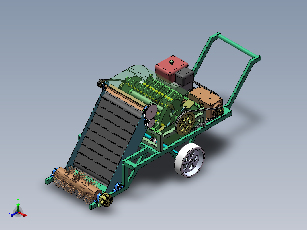 树枝粉碎机sw23可编辑正等轴测图