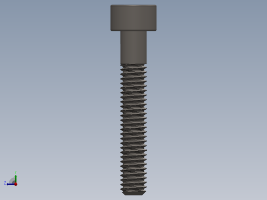 Screw_DIN_912_M4x25_A2.SLDPRT公制内六角螺钉右视缩略图