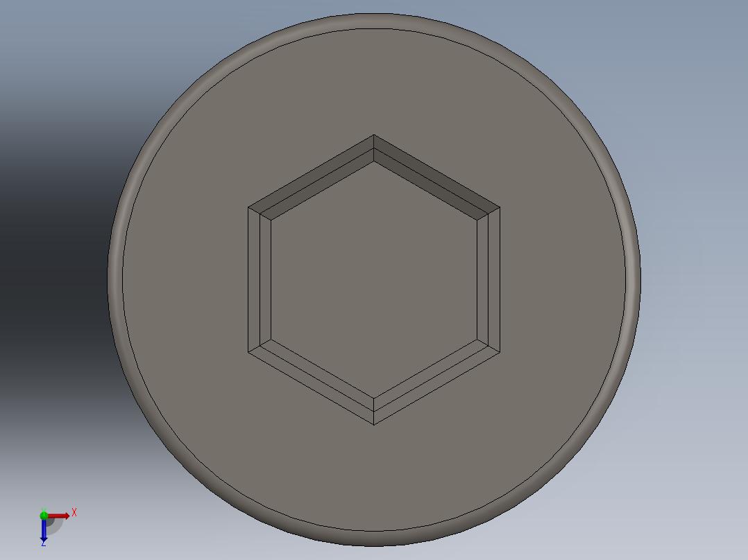 Screw_DIN_912_M4x25_A2.SLDPRT公制内六角螺钉俯视图