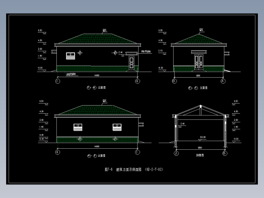 图7-6  建筑立面及剖面图 （KB-2-T-02）