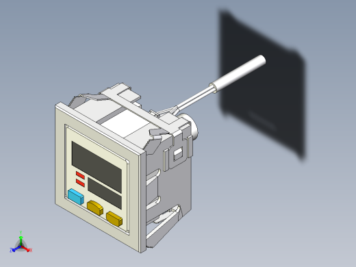 带保护壳的数显压力开关三维模型