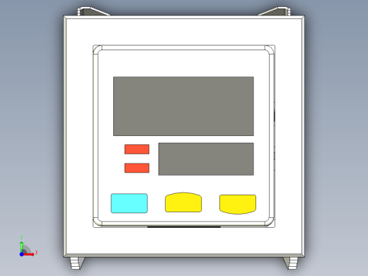 带保护壳的数显压力开关三维模型前视缩略图