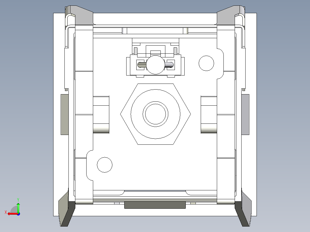 带保护壳的数显压力开关三维模型后视图