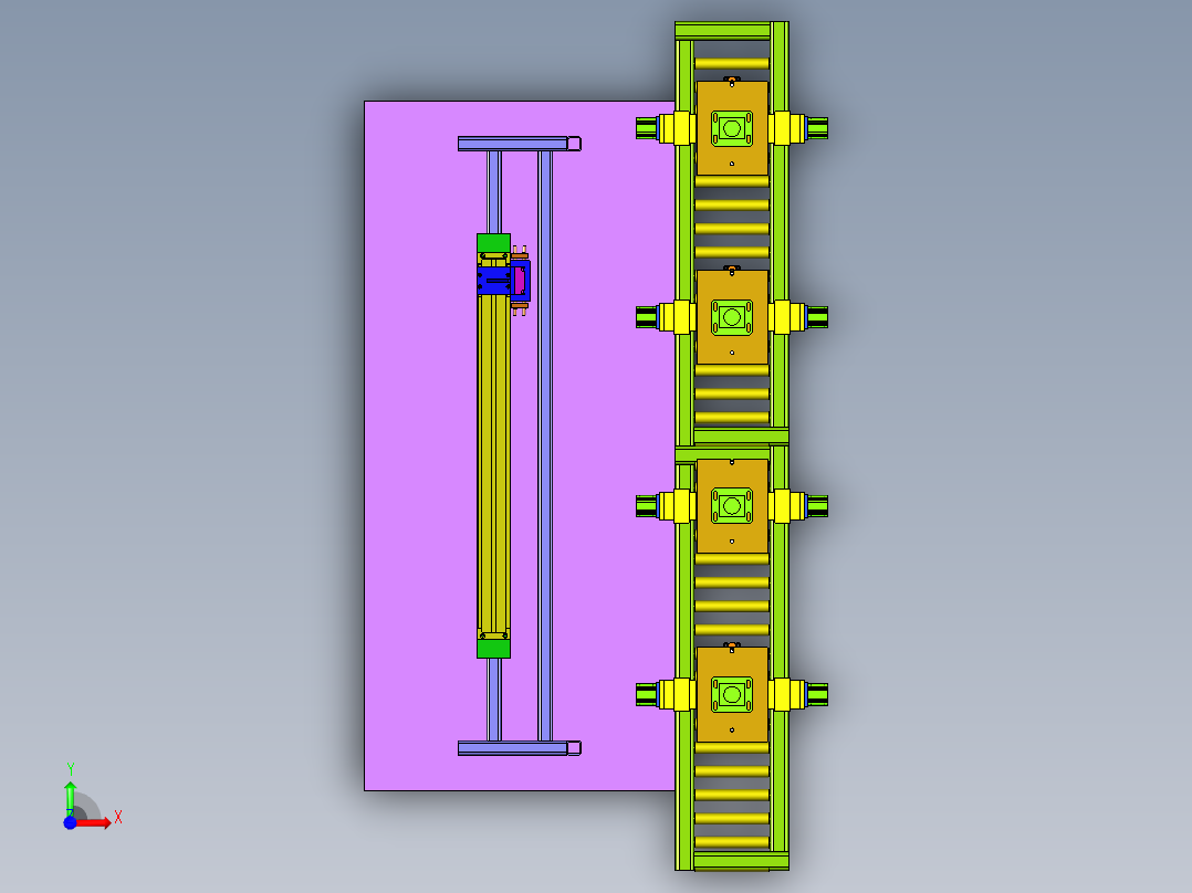 滚筒线自动上料机前视图