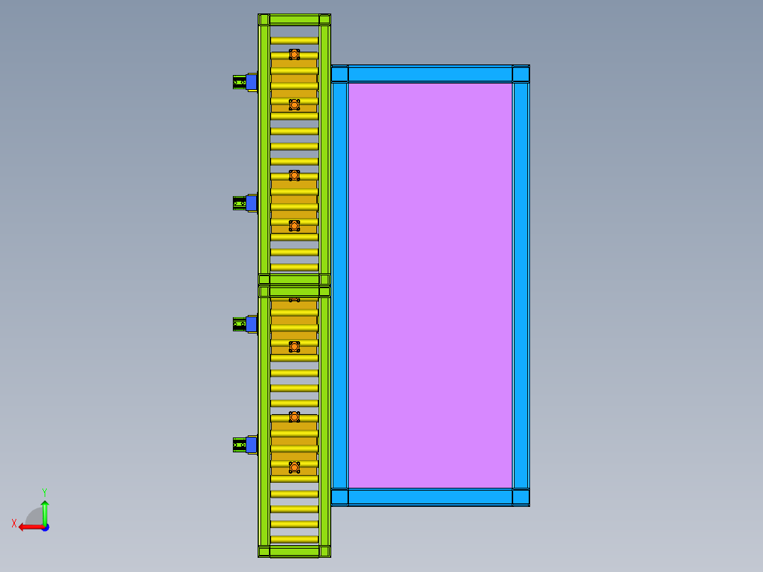 滚筒线自动上料机后视图