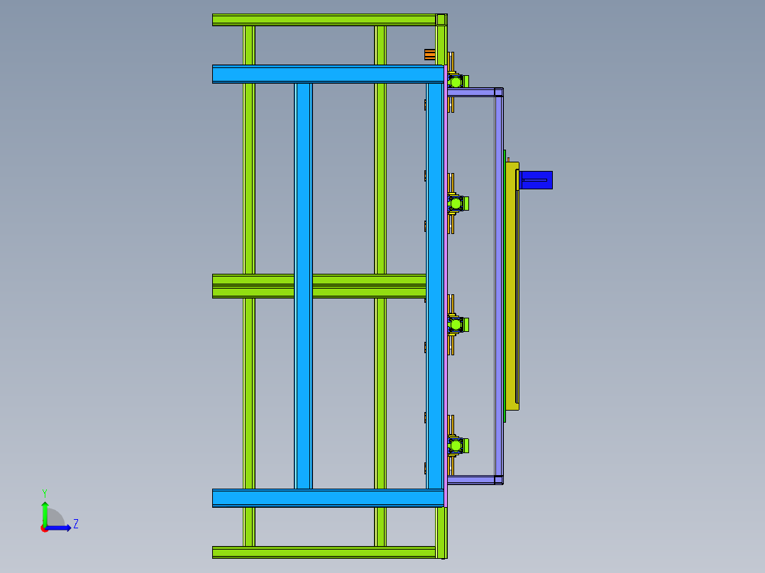 滚筒线自动上料机左视图
