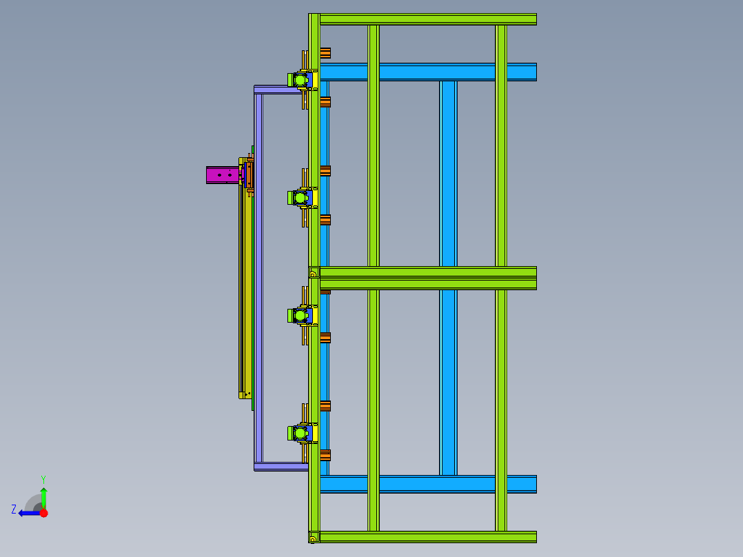 滚筒线自动上料机右视图