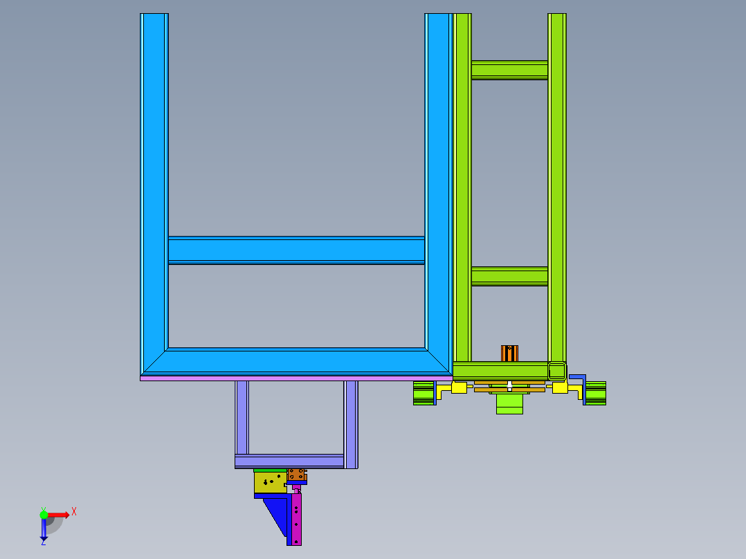 滚筒线自动上料机俯视图