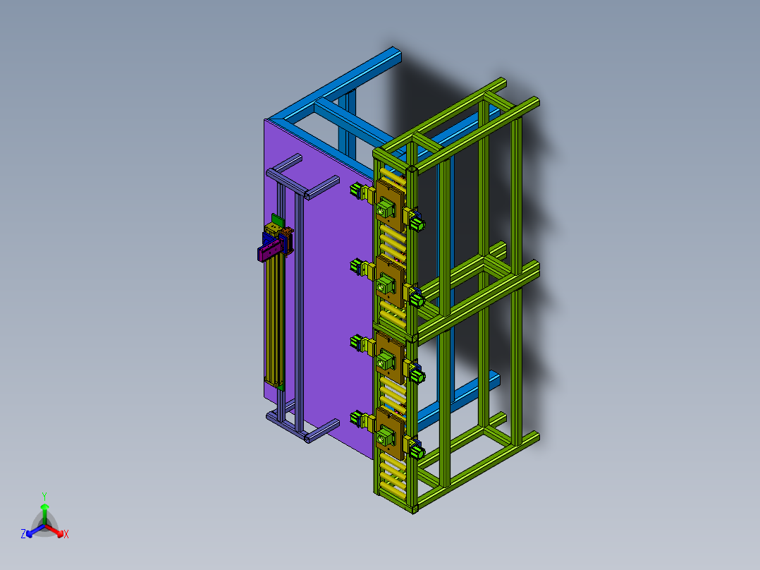 滚筒线自动上料机正等轴测图