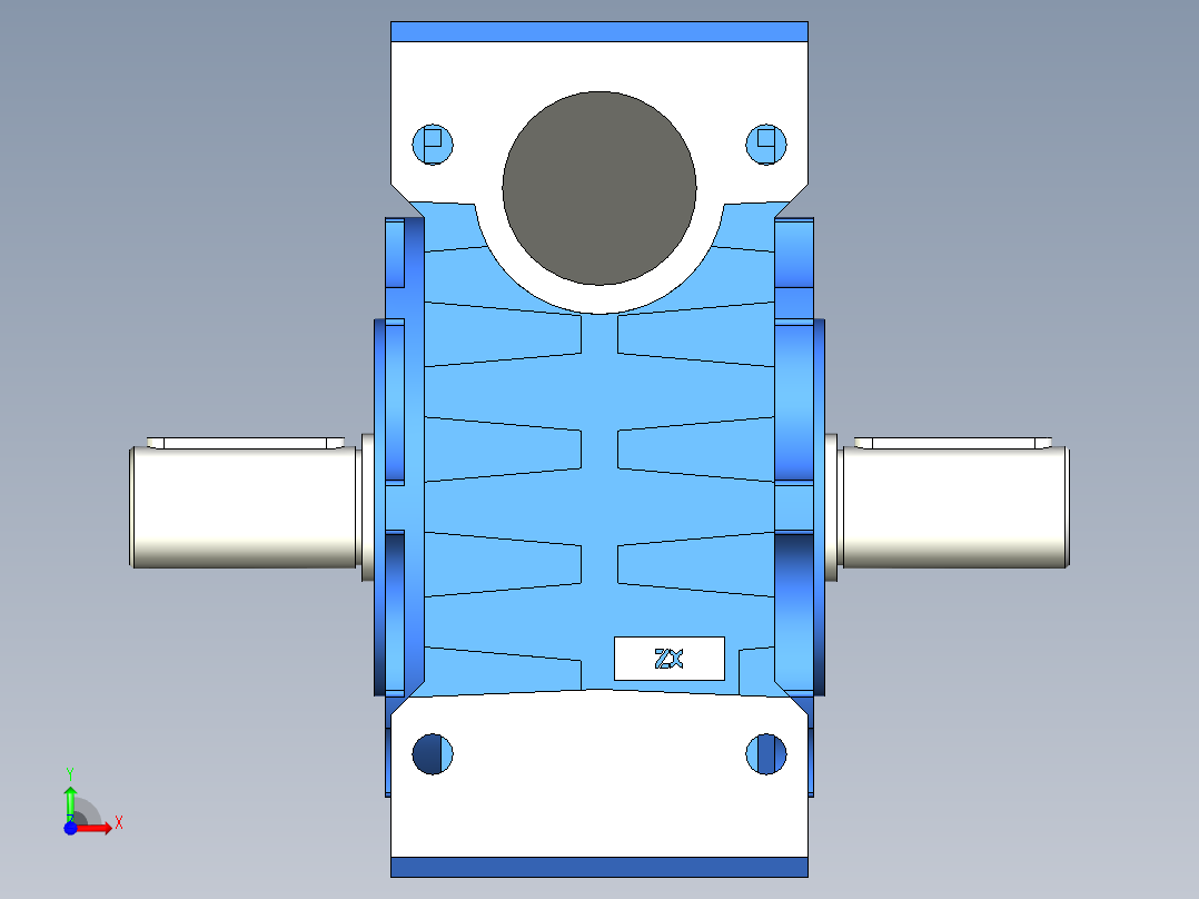 NRV110-150型蜗轮蜗杆减速机[NRV110╱20╱DS╱B3]前视图