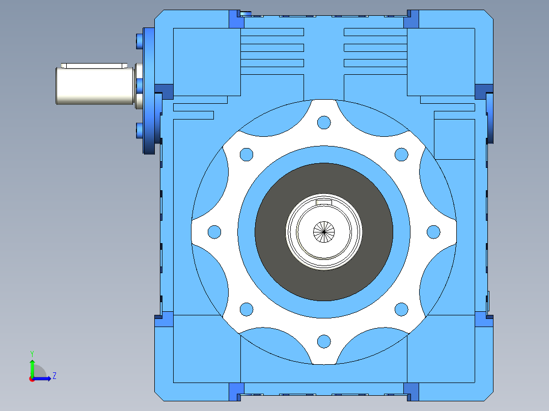 NRV110-150型蜗轮蜗杆减速机[NRV110╱20╱DS╱B3]左视图