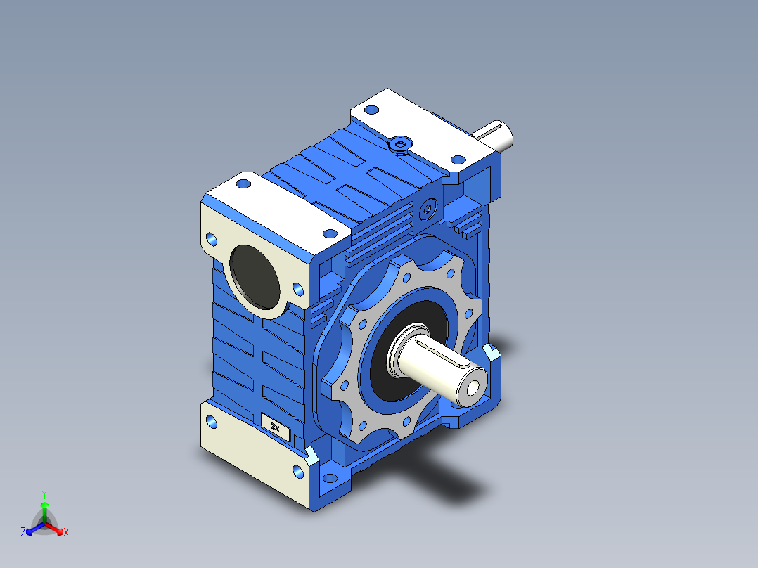 NRV110-150型蜗轮蜗杆减速机[NRV110╱20╱DS╱B3]正等轴测图