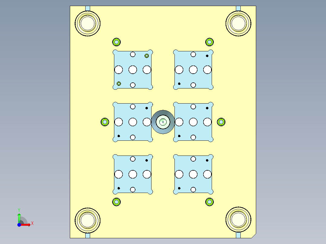 热水壶底座（一出六）前视图