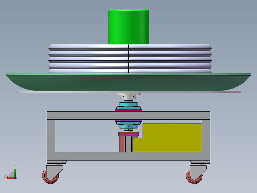 自动收卷转盘后视图