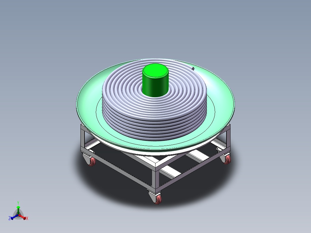 自动收卷转盘正等轴测图
