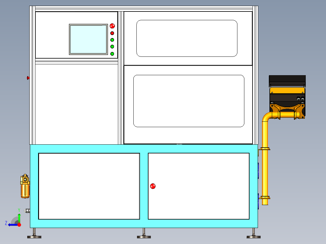 大型设备外框架设计右视图