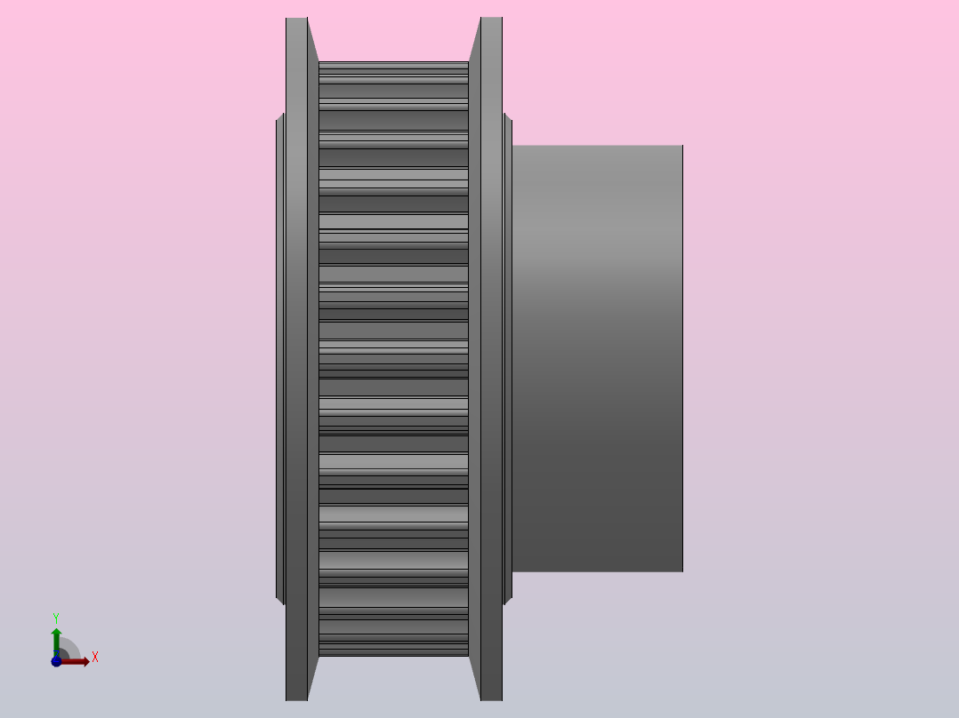 大凸缘型小凸缘型半圆弧形齿同步带轮S3M型_SS3MDC-30-6-dc10-A前视图