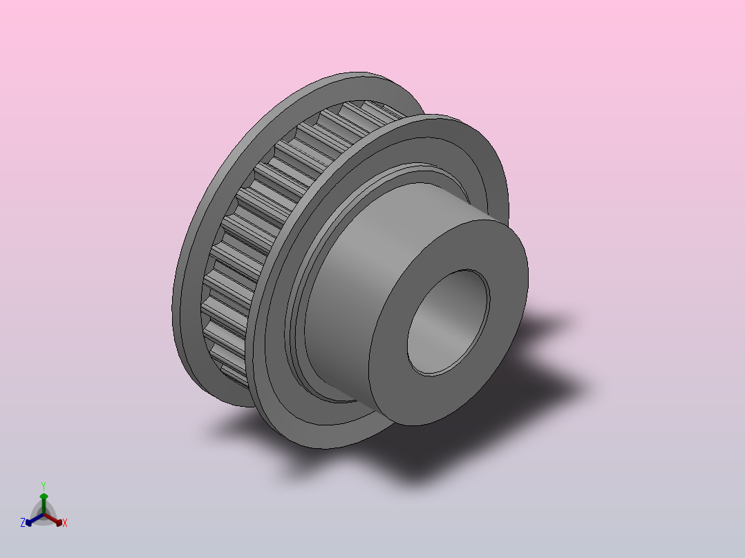 大凸缘型小凸缘型半圆弧形齿同步带轮S3M型_SS3MDC-30-6-dc10-A正等轴测图