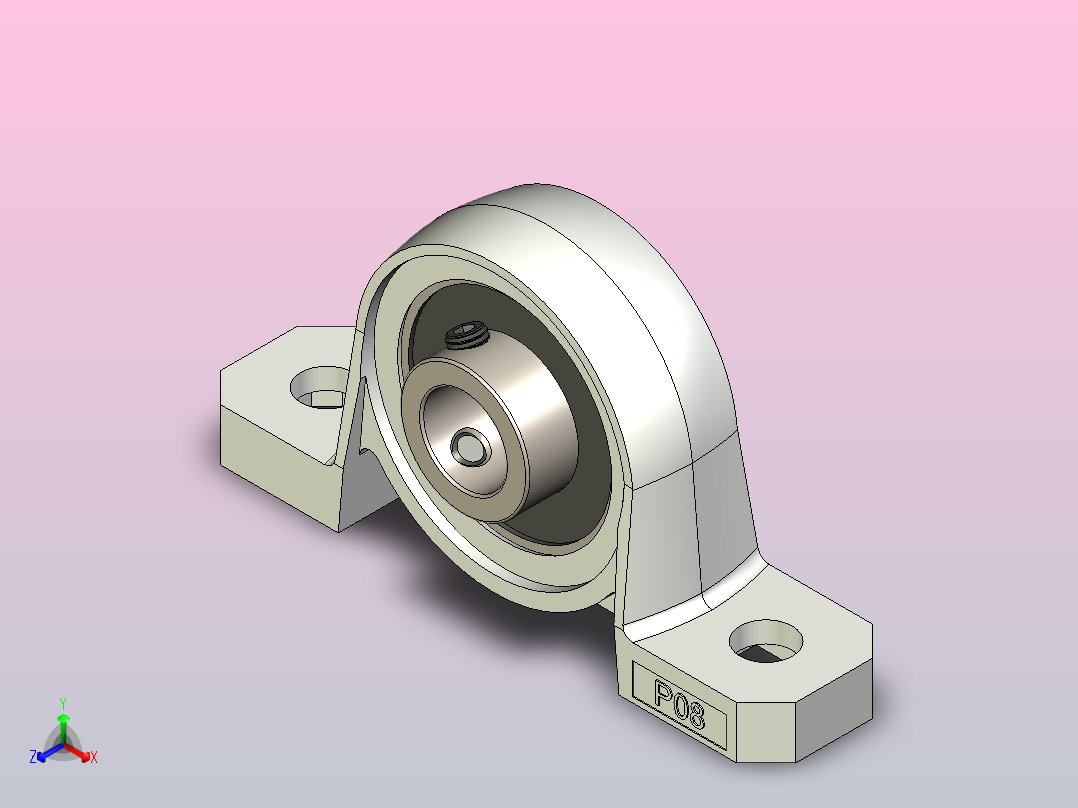 轴台轴承，P08主视图