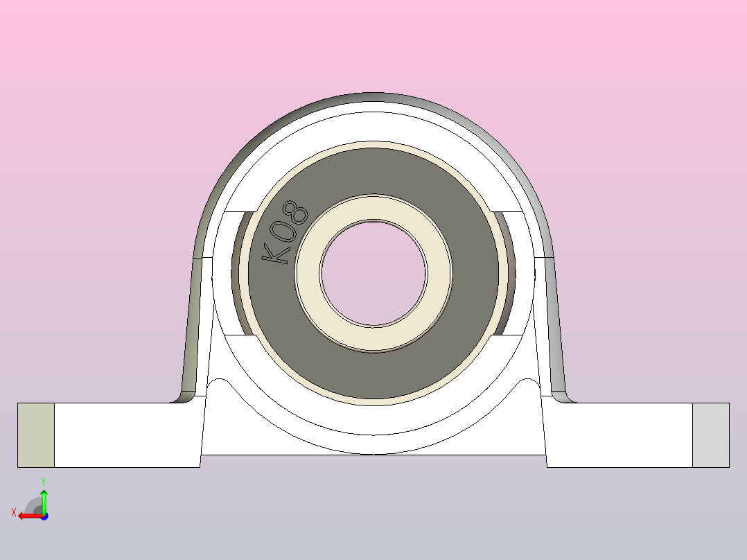 轴台轴承，P08后视图