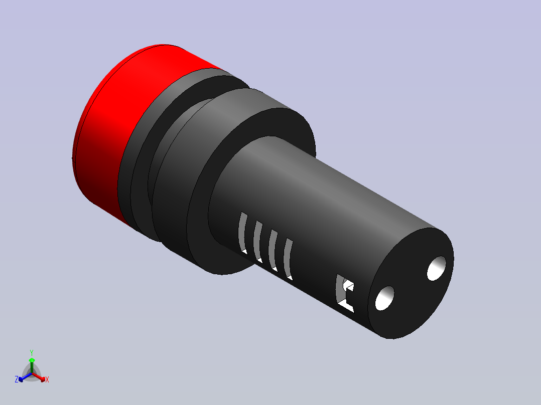22指示灯红正等轴测图