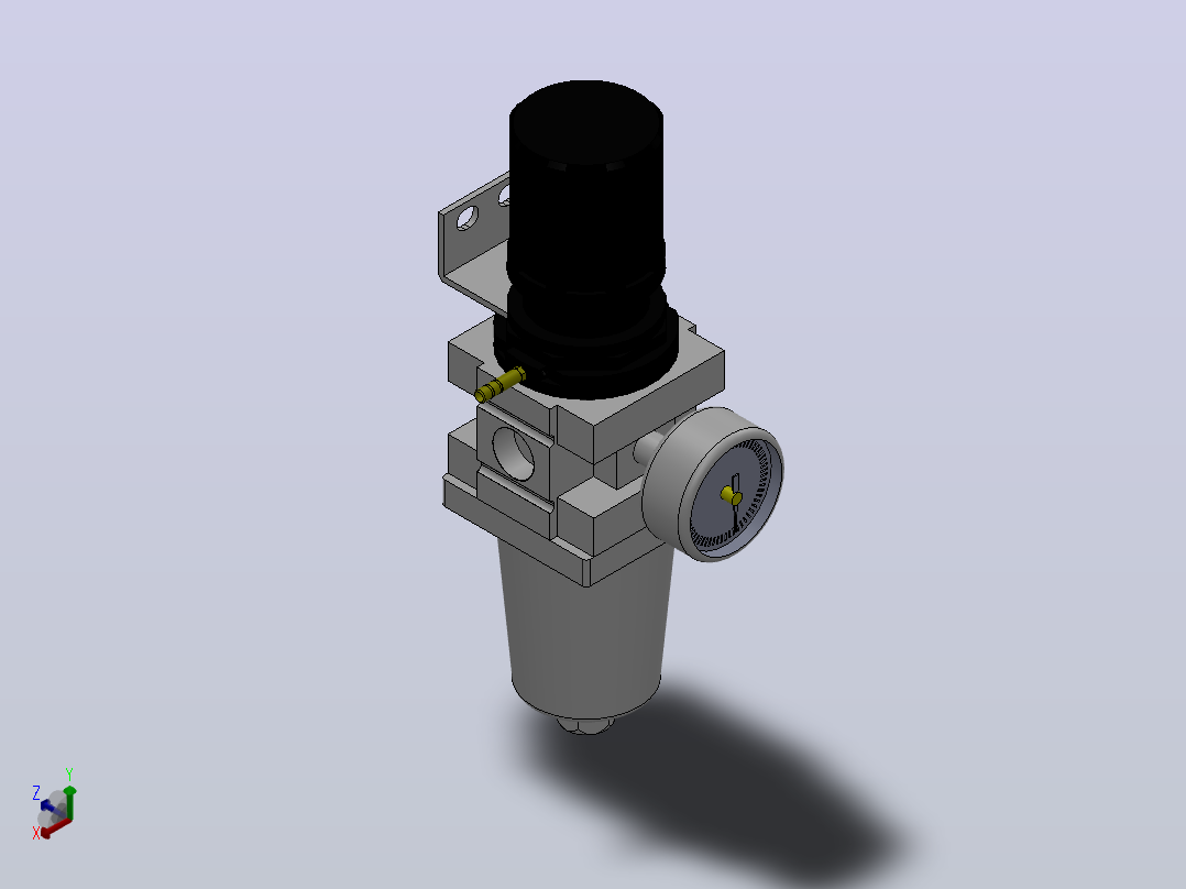 MASWB-04[MASWB4000-04]气源过滤器，过滤减压阀正等轴测图