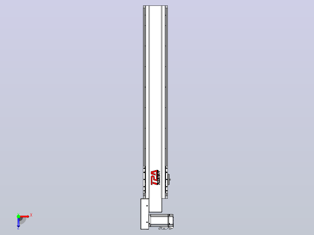 皮带直线轴半封闭可选导轨TPA-HNB-120D-110-L700-ML-Y-P40-N3俯视图