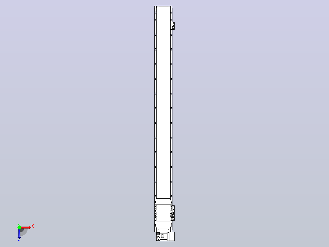 机器人皮带驱动直线轴TPA-GCB-120-P70-L1250-RU-M20-N3俯视图