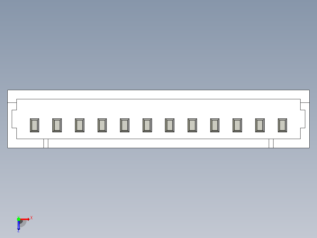短款型直插头JST connector 1x12  P1.25mm thru hole wafer A2俯视图