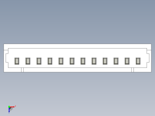 短款型直插头JST connector 1x12  P1.25mm thru hole wafer A2俯视缩略图