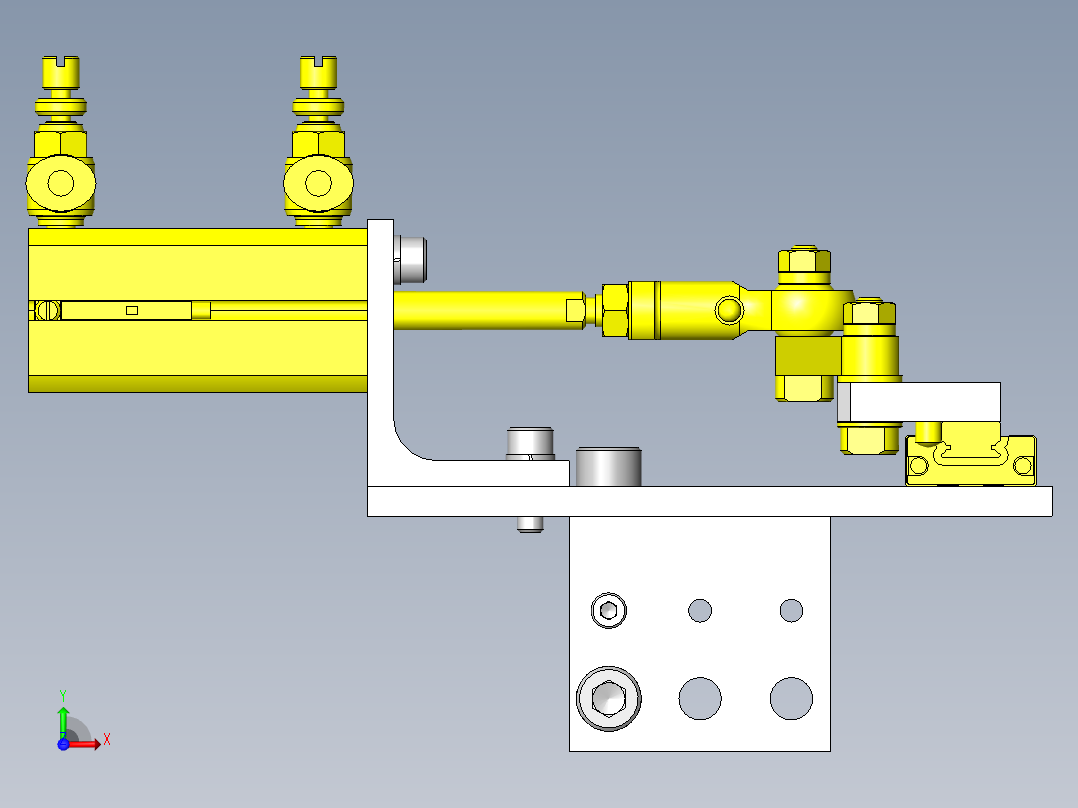 输送机用挡块单元前视图