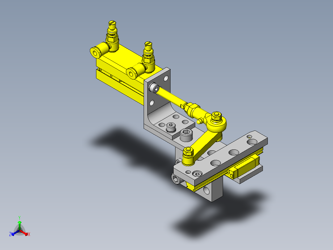 输送机用挡块单元正等轴测图