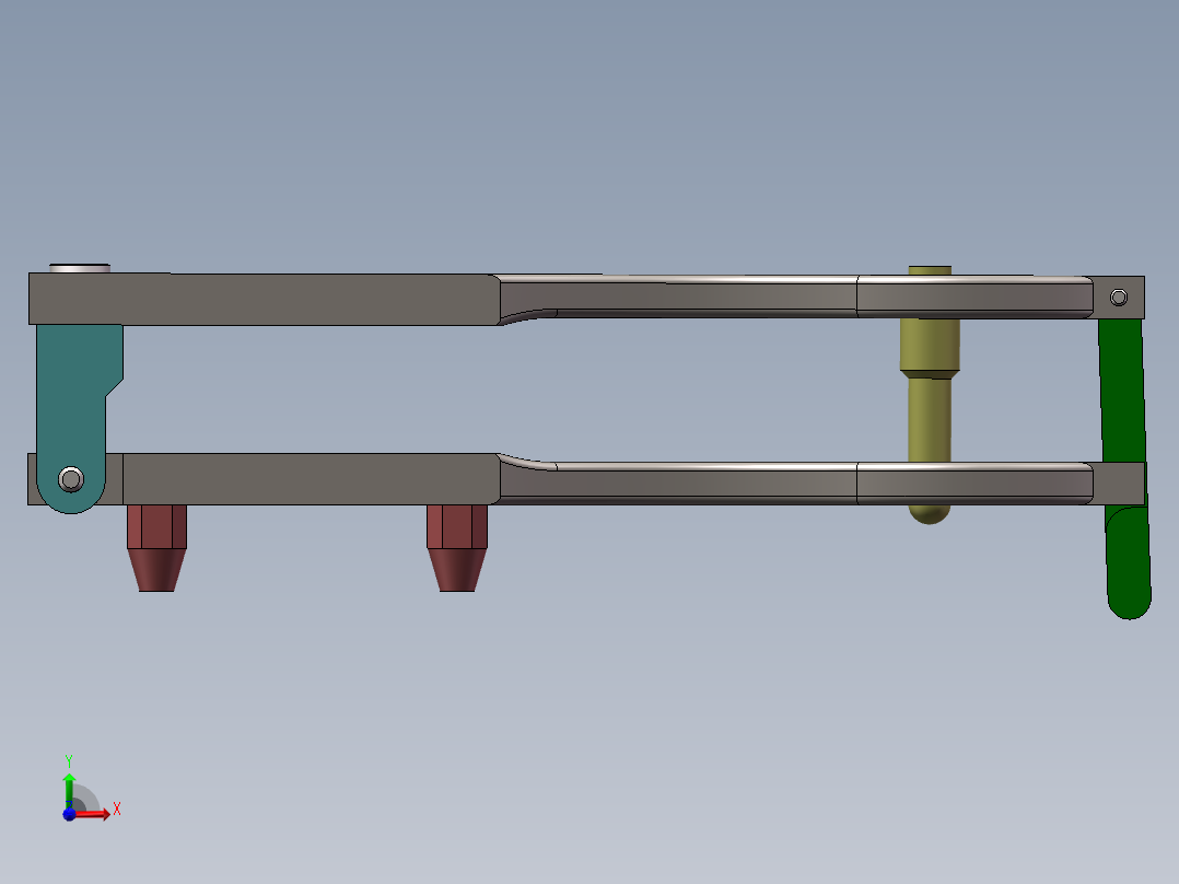 手柄翻开式钻模模架的SolidWorks参数化建模和虚拟装配(sw13+说明书)前视图