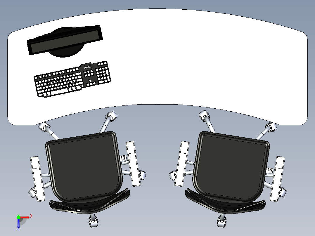 办公桌椅俯视图