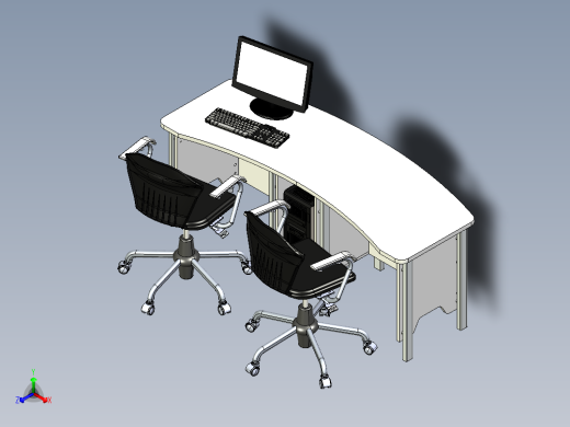 办公桌椅正等轴测缩略图